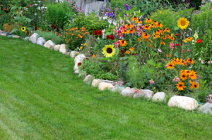 How to Edge Flower Beds with Landscape Rocks - gardens.